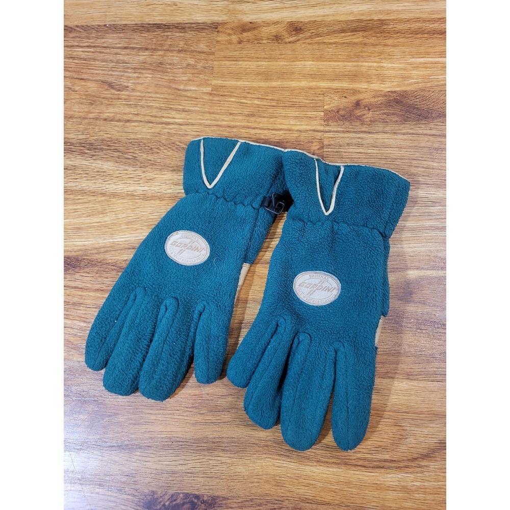 Gordini Green Mens Size Medium Fleece & Leather Gloves